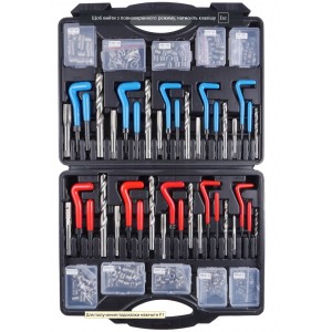         Набор для восстановления резьбы M5-M12, 1/4", 5/16", 3/8", 7/16", 1/2" 304ед.